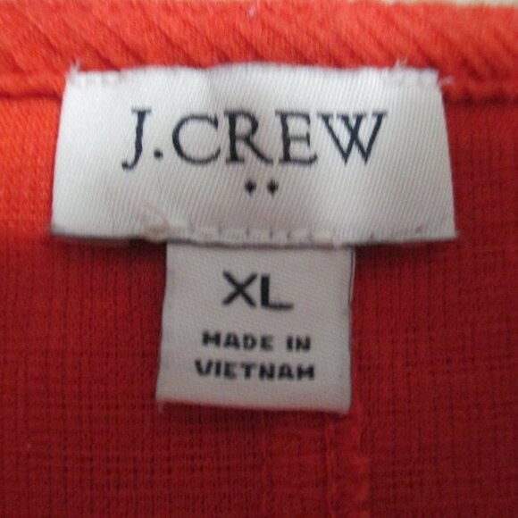 J. Crew top V neck, deep orange, button down tie front stretchy size XL - Picture 2 of 8